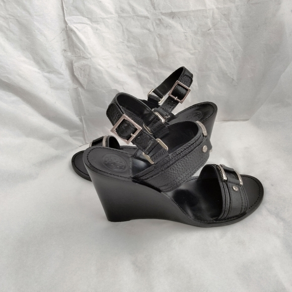 Tory Burch Carys Leather Wedges size 9M - Picture 2 of 16